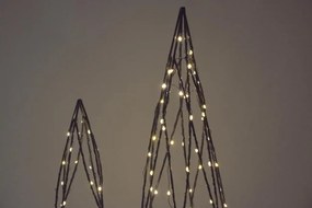 Set de piramide metalice, 154 LED-uri, alb cald.