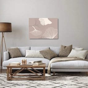 Tablou pe sticlă - Frunze bej N⁰1 (70x50 cm)