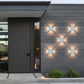 Brilagi - Aplică LED de exterior QUADRAY, 6W, 230V, albă, IP54