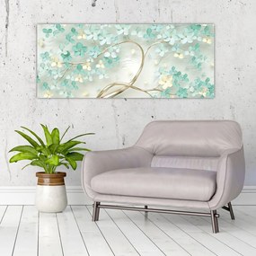 Tablou - Copac auriu înflorit (120x50 cm)