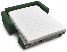 Canapea verde-închis extensibilă cu tapițerie din catifea reiată 195 cm Monaco – Bobochic Paris