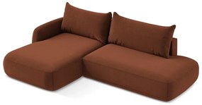 Colțar teracotă extensibil (cu colț pe partea stângă/cu șezlong) Hale – Makamii