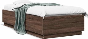 vidaXL Cadru de pat, stejar maro, 100x200 cm, lemn prelucrat