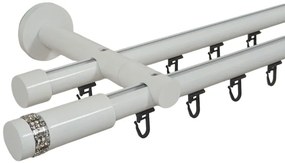 Galerie dubla Xantos teava profil alb 19mm/19mm (Alege marime: 280 cm)