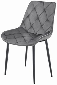 OFERTA Scaun de masă catifelat TOR, gri închis II. calitate