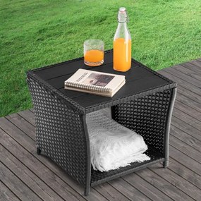 Deuba Masa din ratan Vedis 45x45x40cm - neagra