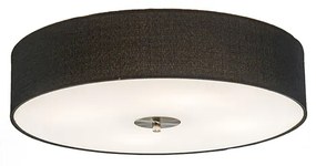 Plafoniera rustică neagră 50 cm - Drum Jute