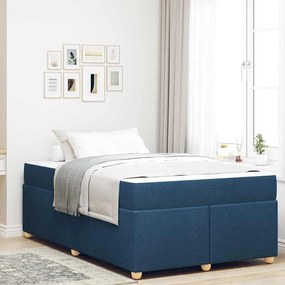 vidaXL Cadru de pat cu saltea Altele albastru 120 x 190 cm țesătură