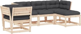 vidaXL Set mobilier de grădină cu perne, 5 piese, lemn masiv de pin