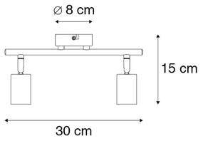 Spotlight modern negru cu 2 lumini reglabile - Facil