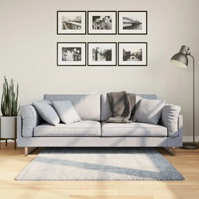 vidaXL Covor pufos &quot;PAMPLONA&quot; fire înalte albastru modern 120x120 cm