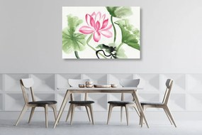 Tablou floare de lotus în acuarelă