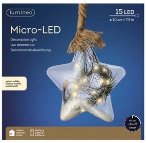 Decoratiune luminoasa Star w rope, Lumineo, 40 LED-uri, Ø 20 cm