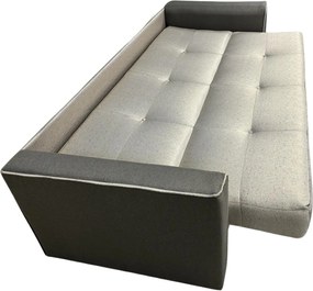 Canapea VERA extensibila, 3 locuri, lada de depozitare, stofa maro + bej, 225x90x90 Maro + Bej, Stofa