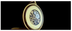 Tablou cu ceas de buzunar de aur (120x50 cm)