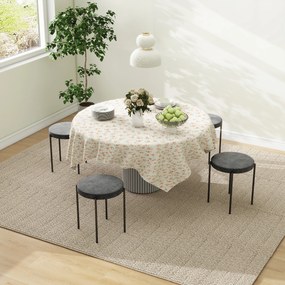 HOMCOM Set de 4 taburete de bucătărie, empilabile, stil catifea, până la 100 kg, cadru din oțel, 41,5 x 41,5 x 46 cm, Gri închis | Aosom Romania