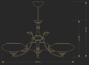 Candelabru 3 brate design clasic realizat manual CASAMIA