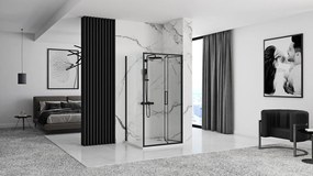 Cabina dus de colt Rapid Fold Negru 90x100cm, Rea