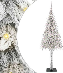 vidaXL Brad de Crăciun cu 300 LED cu suport Alb 210 cm PE și Oțel