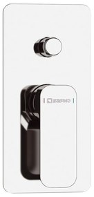 Baterie argintiu-lucios pentru duș încastrată (2 ieșiri) Spy – Sapho