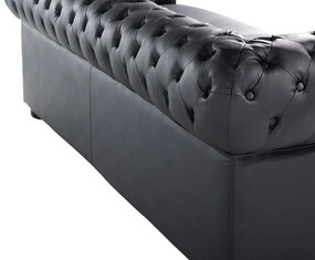 Canapea 3 locuri din piele Chichester (negru) . 1008702