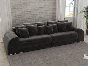 Canapea extensibilă dumonde cu 2 lăzi de depozitare si sezut confortabil din spuma high-density, Verona Madagaskar Black 310x100 cm
