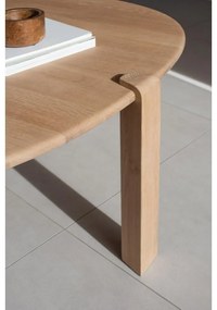 Măsuță de cafea în culoare naturală rotundă din lemn de stejar ø 100 cm Kulin – Gazzda