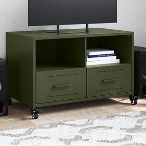 846702 vidaXL Dulap TV, verde măsliniu, 68x39x43,5 cm, oțel