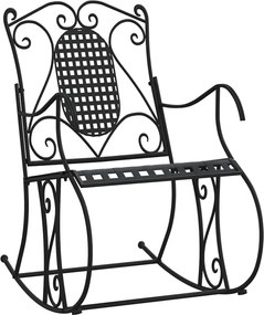 vidaXL Bancă balansoar, negru, 84 cm, oțel