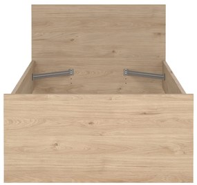 Pat în culoare naturală cu aspect de lemn de stejar 90x190 cm Naia – Tvilum