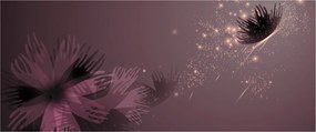 Tablou - Floare și fluture (120x50 cm)