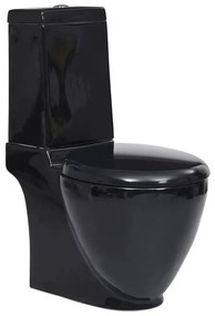 Toaleta, negru, ceramica, flux de apa in spate Negru
