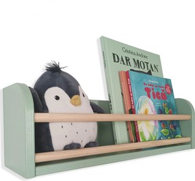 Set 2 rafturi perete + Cuier Montessori NEST SET Green