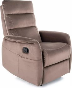 Fotoliu recliner SOLON M, stofa catifelata cappuccino - Bluvel 38, 74x