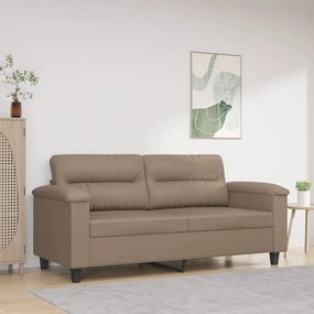 349256 vidaXL Canapea cu 2 locuri, cappuccino, 140 cm, piele ecologică