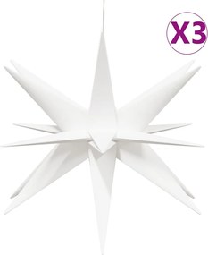 vidaXL Lumini de Crăciun cu LED-uri, 3 buc., alb, 57 cm, pliabil