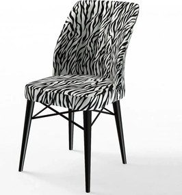 Set masa extensibila cu 6 scaune tapitate Homs ,masa m bej,zebra 250-30650,170 x 80 cm