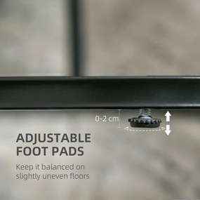 HOMCOM Set 2 Măsuțe de Cafea cu Blat cu Efect de Marmură din MDF și Oțel Negru | Aosom Romania