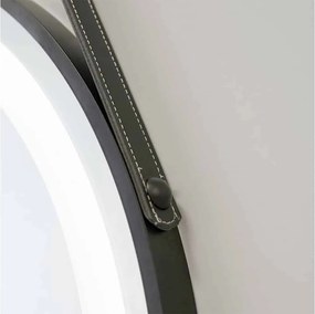 Oglindă lemn masiv cu iluminare LED si acționare touch 60 cm