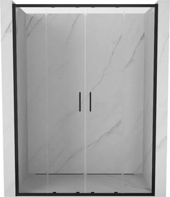 Mexen Exo uși de duș duble glisante 130 cm, transparent, negre - 8152-130-000-70-00