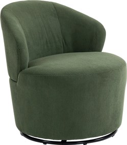 HOMCOM Fotoliu accent, rotație 360 de grade, fotoliu rotativ modern cu bază rotundă, pentru living și dormitor, verde | Aosom Romania