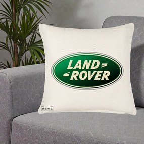 Perna Personalizata cu emblema Land Rover, 40x40 cm, Crem Reliefat, Husa Detasabila, Perna Inclusa, BEKZ®