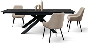 Masa ceramica extensibila Calacatta 160 cm/ 90 cm/ h76 cm