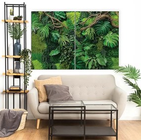 DUBLEZ | Tablou din lemn cu efect de mușchi - Monstera