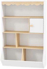 AIYAPLAY Bibliotecă copii cu spațiu de depozitare pentru cărți copii, mobilier pentru jucării cu 4 rafturi, 2 compartimente și dulap | Aosom Romania