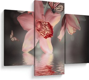 Tablou - Flori și fluture (90x60 cm)