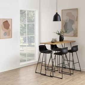 Scaun de bar negru (înălțime șezut 76 cm) Tina – Actona