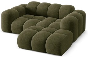 Colțar verde cu tapițerie din chenille (cu colț pe partea dreaptă/cu șezlong) Treno – Cosmopolitan Design