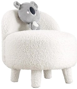 Fotoliu pentru copii PIXI, Ø 46 cm, alb