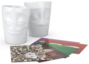 Set 2 căni din porțelan 58products Cheery &amp; Baffled, alb